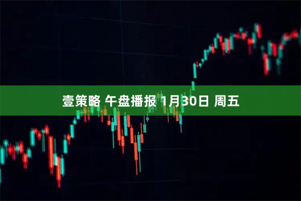 壹策略 午盘播报 1月30日 周五