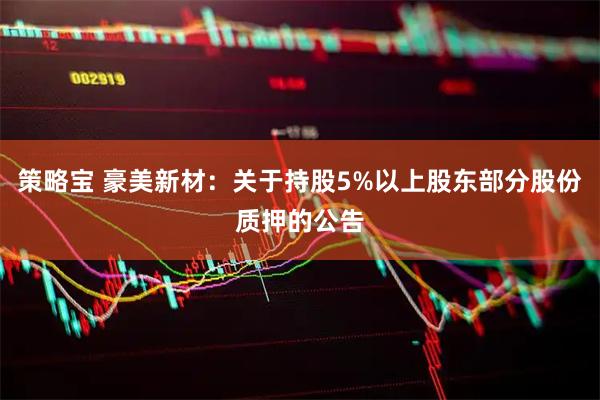 策略宝 豪美新材：关于持股5%以上股东部分股份质押的公告